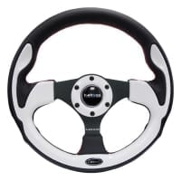 NRG Reinforced Steering Wheel- 320mm Sport Steering Wheel w/ White Trim